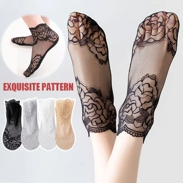 Ladies Fashion Lace Socks - Image 3