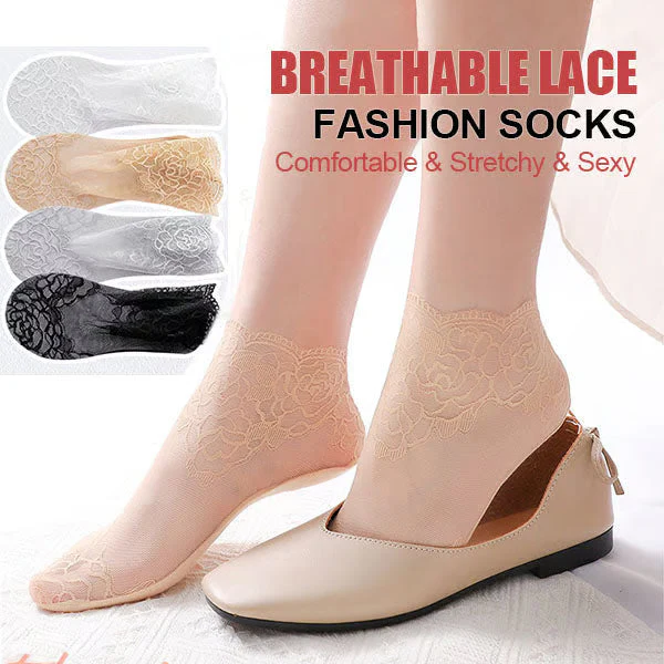 Ladies Fashion Lace Socks - Image 4