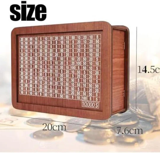Wooden Money Saving Box with Counting Target - Image 4