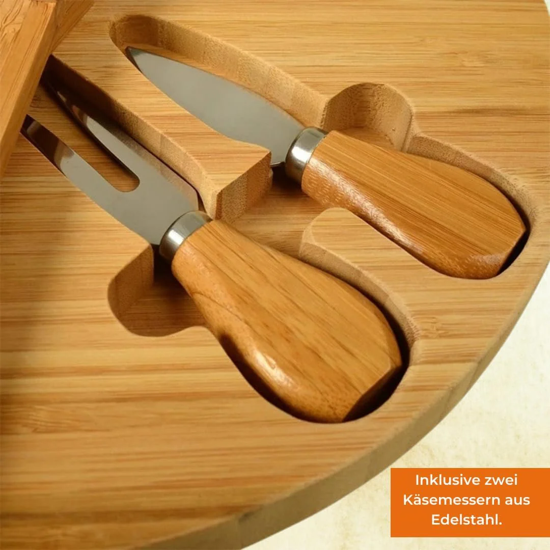 4 Layers Round Wood Rotating Serving Plate - Image 2