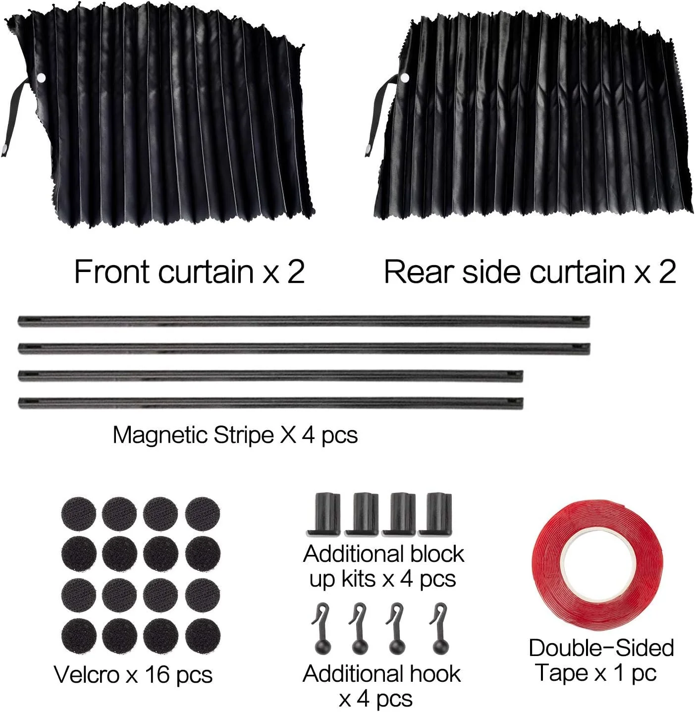 4 Pack Slidable Magnetic Car Side Window Sun Shade Curtain - Image 5