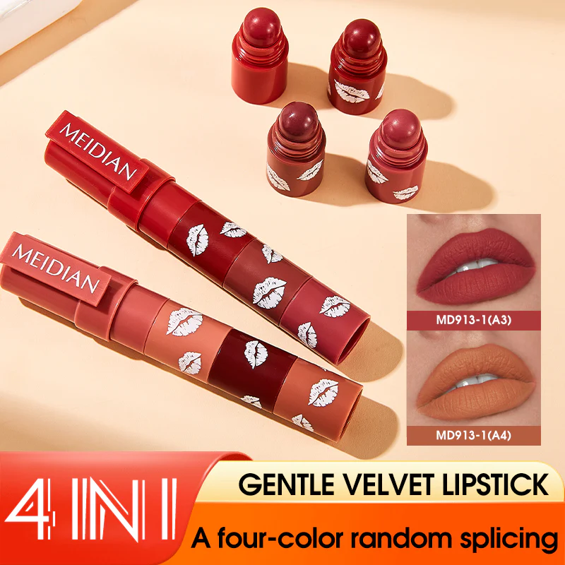 4 Shades Set Soft Mist Velvet Matte Lipstick - Image 3