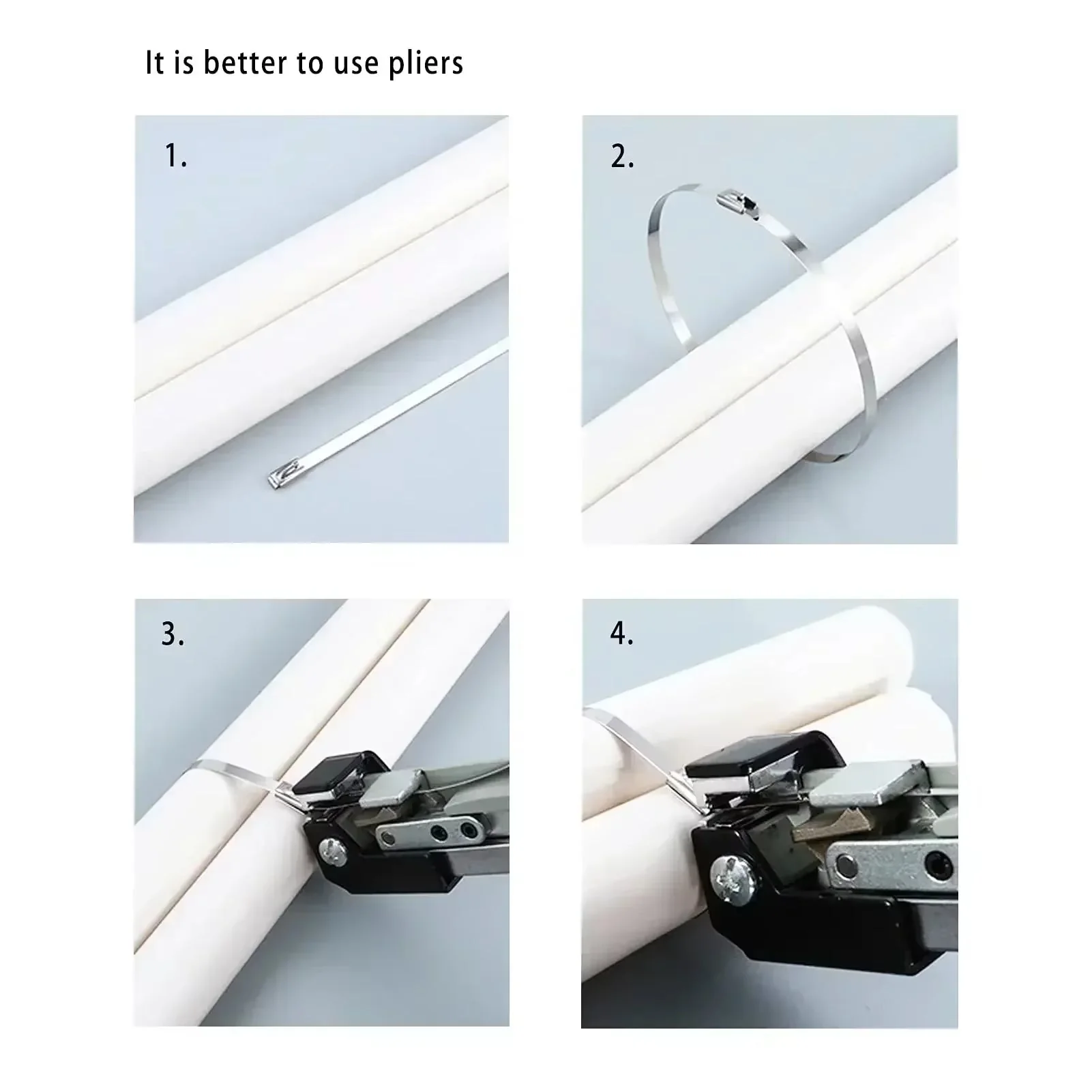 50 Pcs Stainless Steel Metal Cable Ties - Image 3