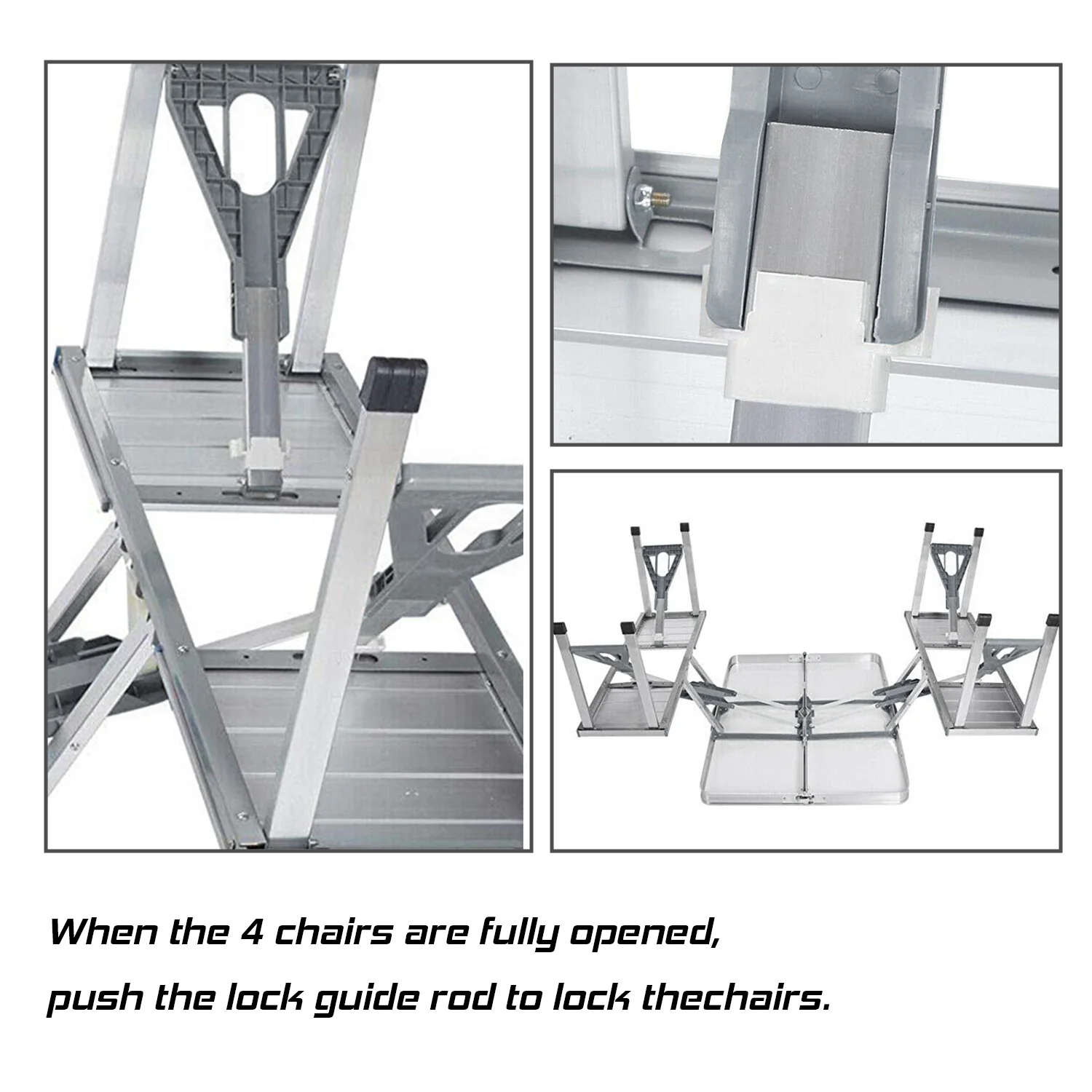 Aluminum folding table with 4 Seats Portable Camping Table - Image 3