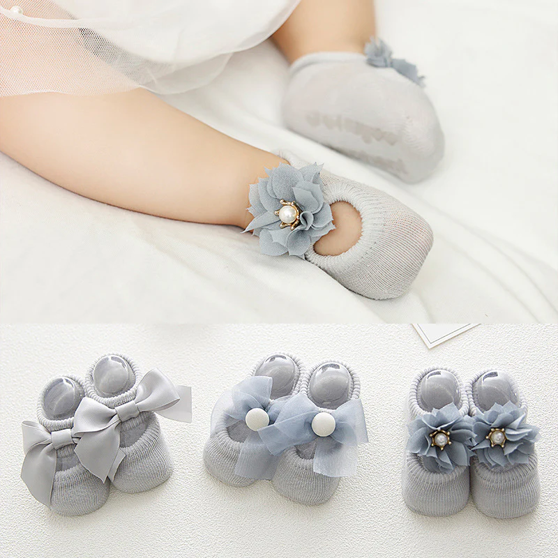 Baby Thin Lace Flower Socks Shoes - Image 2