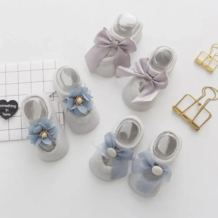 Baby Thin Lace Flower Socks Shoes - Image 4