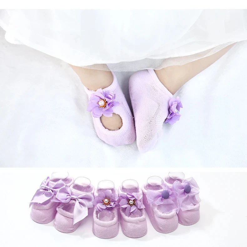 Baby Thin Lace Flower Socks Shoes - Image 5