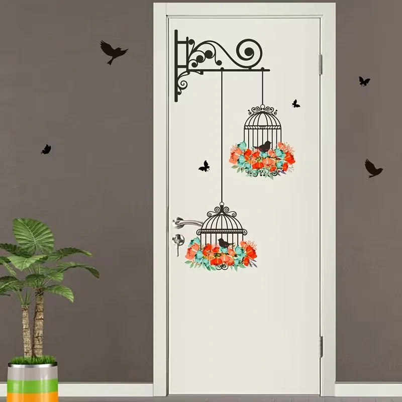 Bird Floral Cage Wall Sticker - Image 4