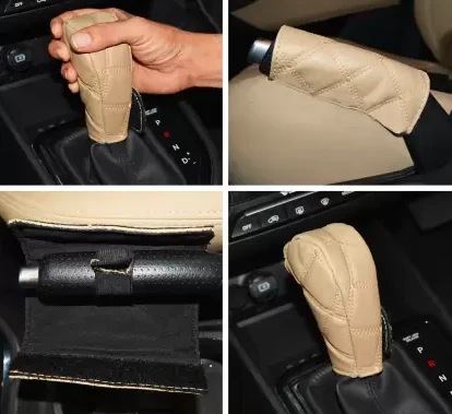Car Leather Handbrake and Gear Cover - Image 2