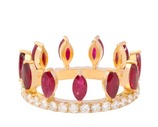 Crown Shaped Fashion Ring Gold Plated - Image 2