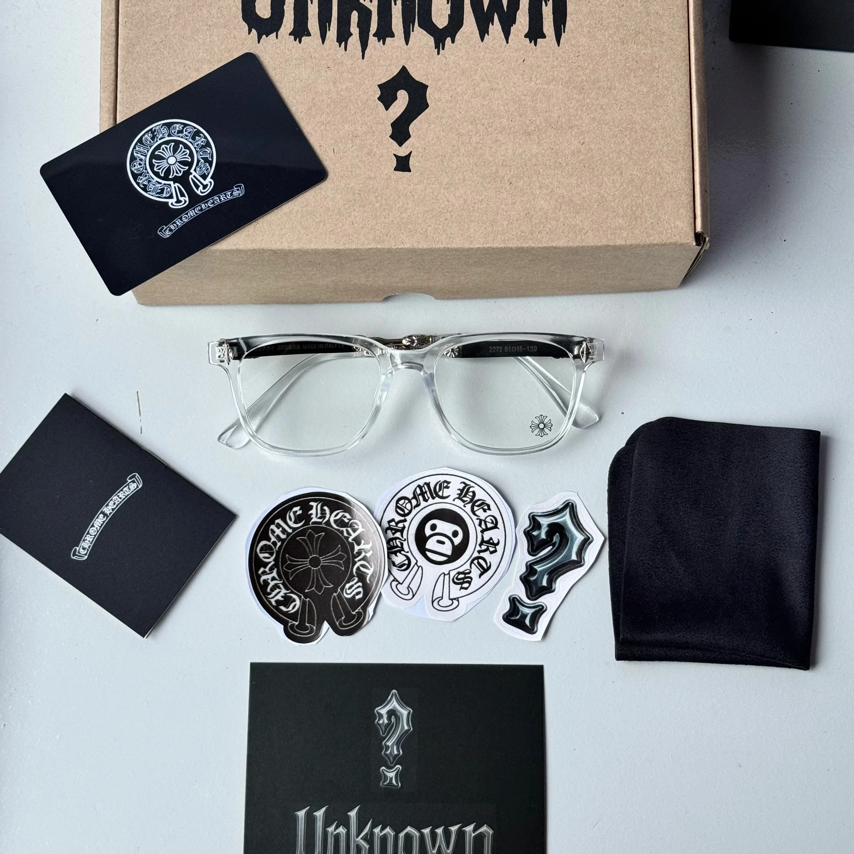 Unisex Rimless UV Crystal Chrome Glasses - Image 3