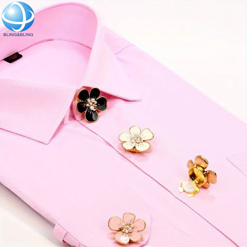 Cute Peach Blossom Clip Over Button for Women DIY Shirt - Image 5
