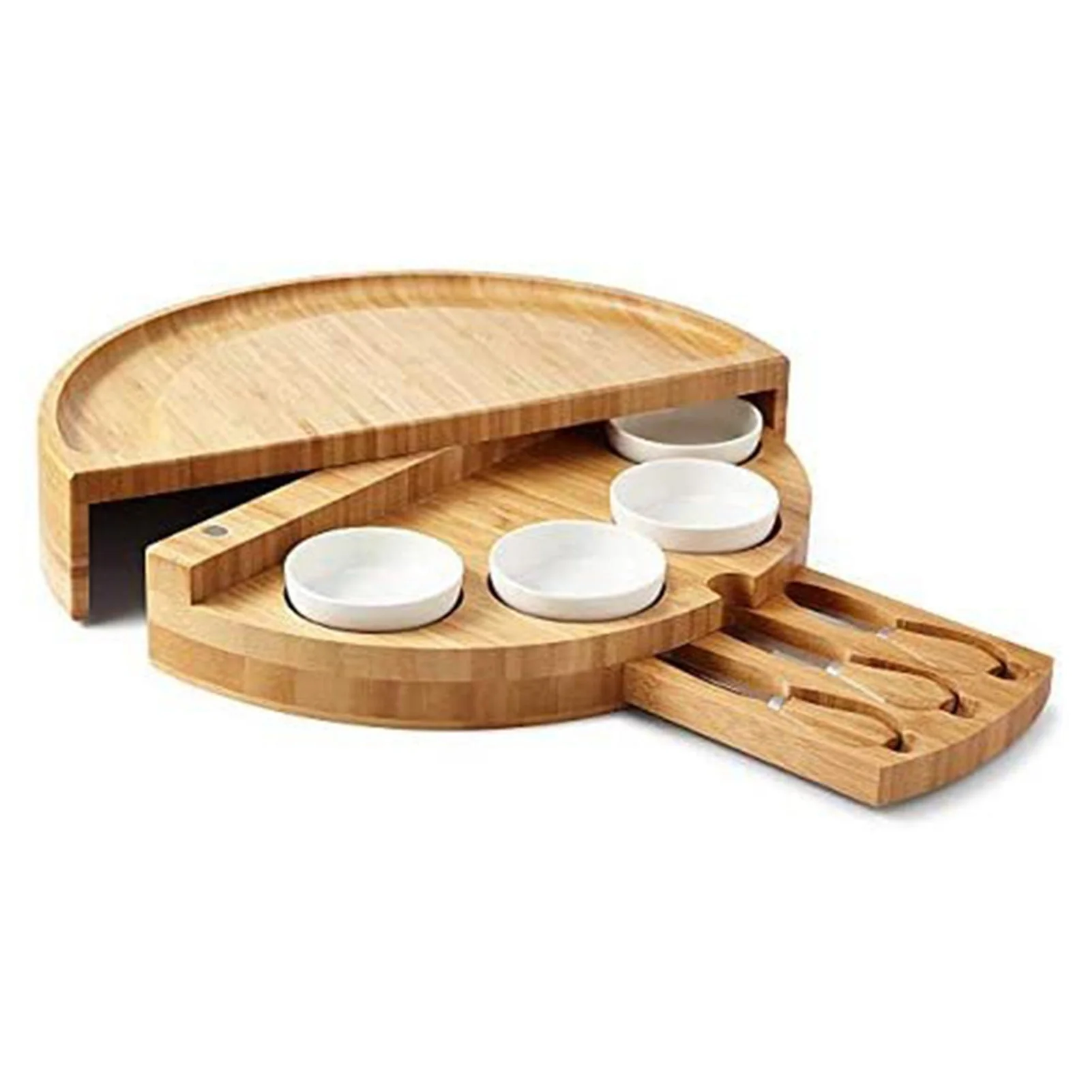Wooden Bamboo Cheese & Charcuterie Board Set - Image 3