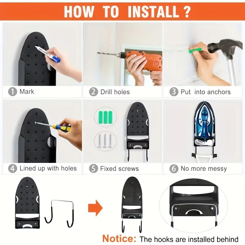 Electric Iron Plastic Storage Rack For Wall - Image 6