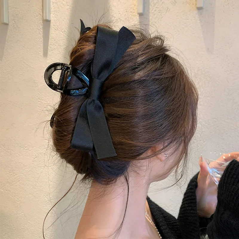 Elegant Black Bow Grab Clip Girls Elegant - Image 5