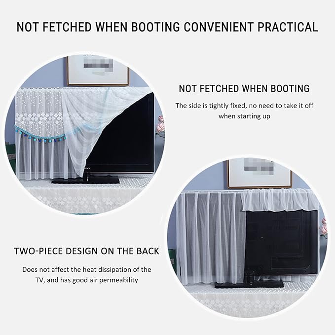 Embroidered lace Television dust cover Soft Fabric - Image 2