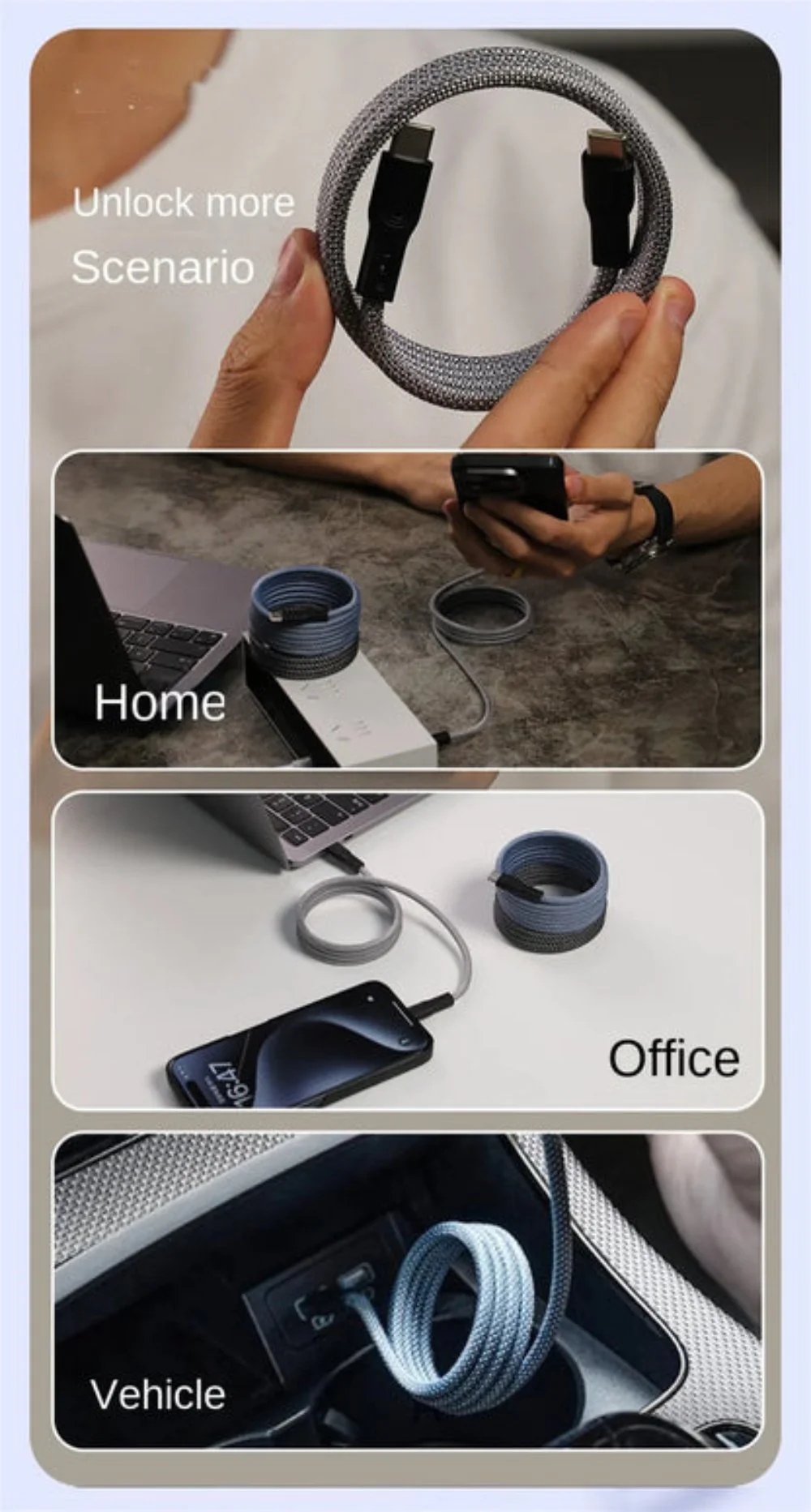 Fast Charging Magnetic USB Cables Wire Cord - Image 2