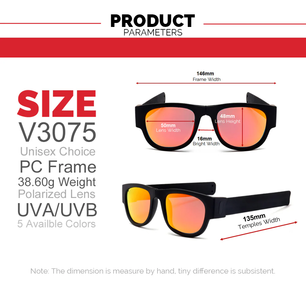 Folding Slap Wristband Sport Sunglasses - Image 4
