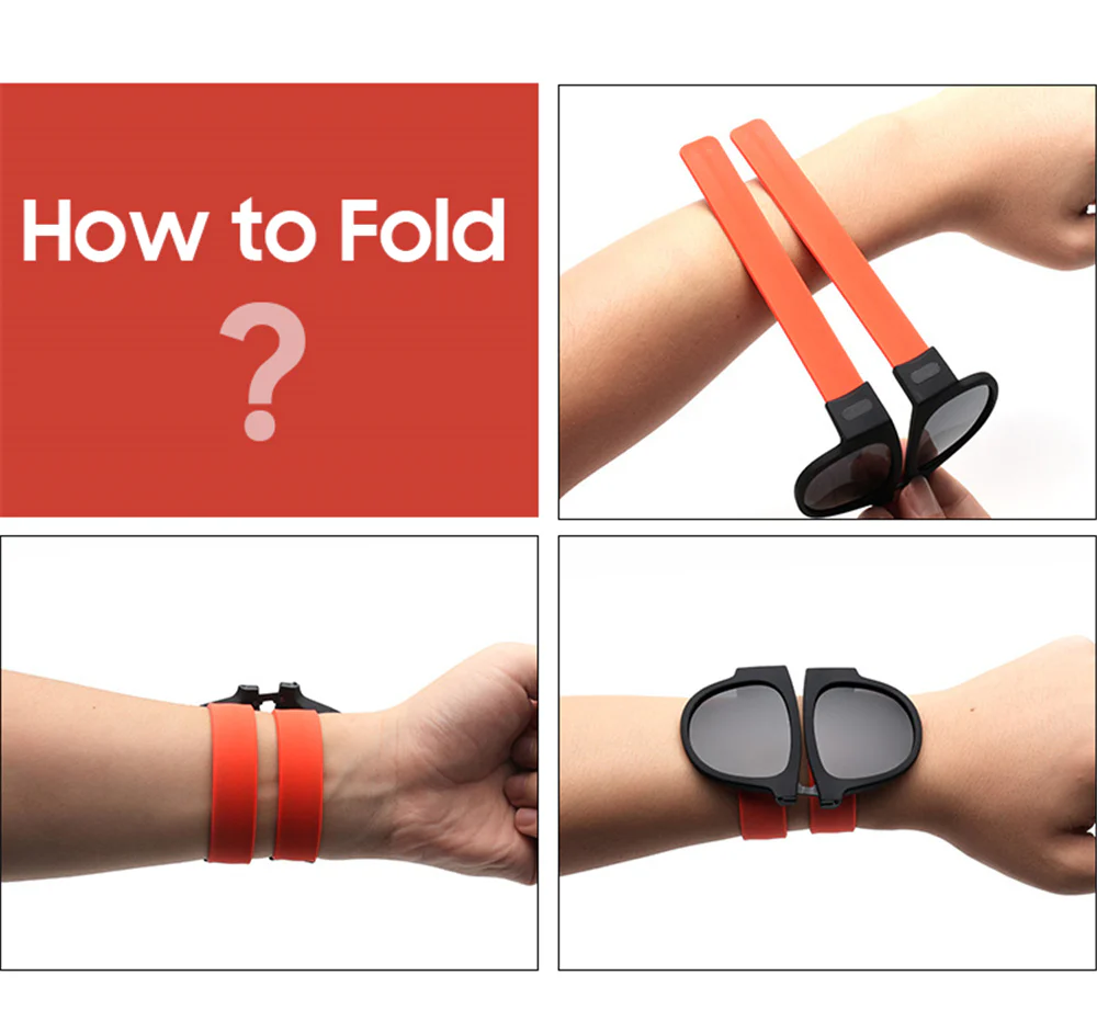 Folding Slap Wristband Sport Sunglasses - Image 5