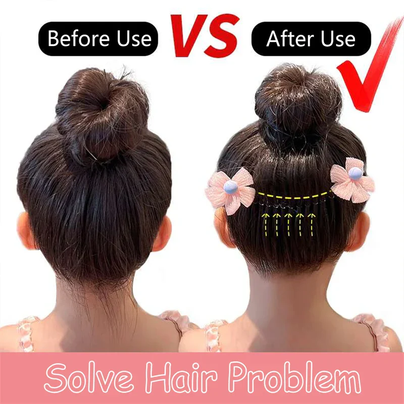 Girls Flower Bow Hair Comb - Image 4