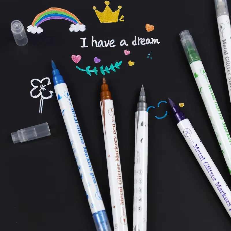 GlamGlitz Dual-Tip Nail Art Glitter Pen Set - Image 2