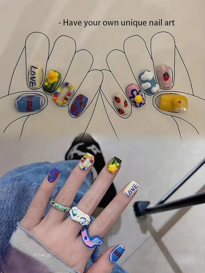 GlamGlitz Dual-Tip Nail Art Glitter Pen Set - Image 3