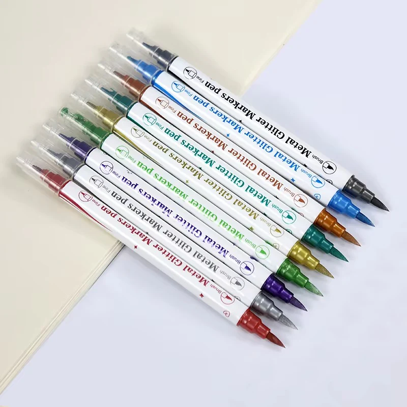 GlamGlitz Dual-Tip Nail Art Glitter Pen Set - Image 4