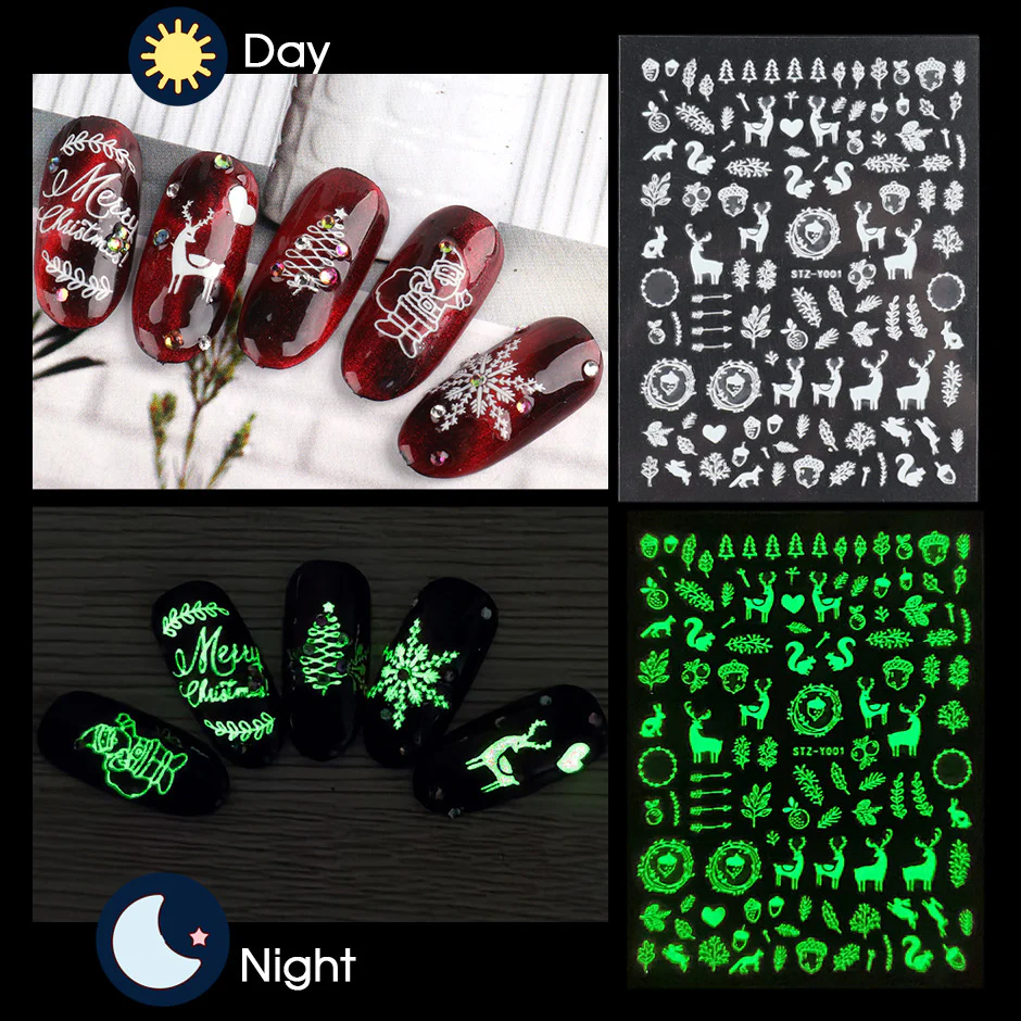 Glow-in-the-dark nail sticker (PACK OF 3) - Image 5