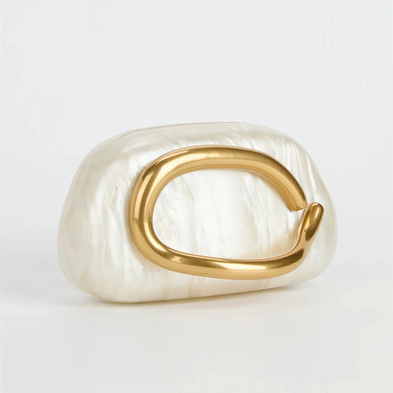 Gold Closure Box Clutch Bag for women - Image 2