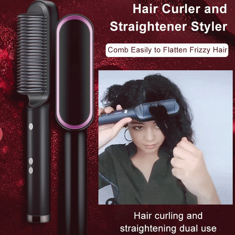 Hair Electric Straightener & Curl Comb - Image 6