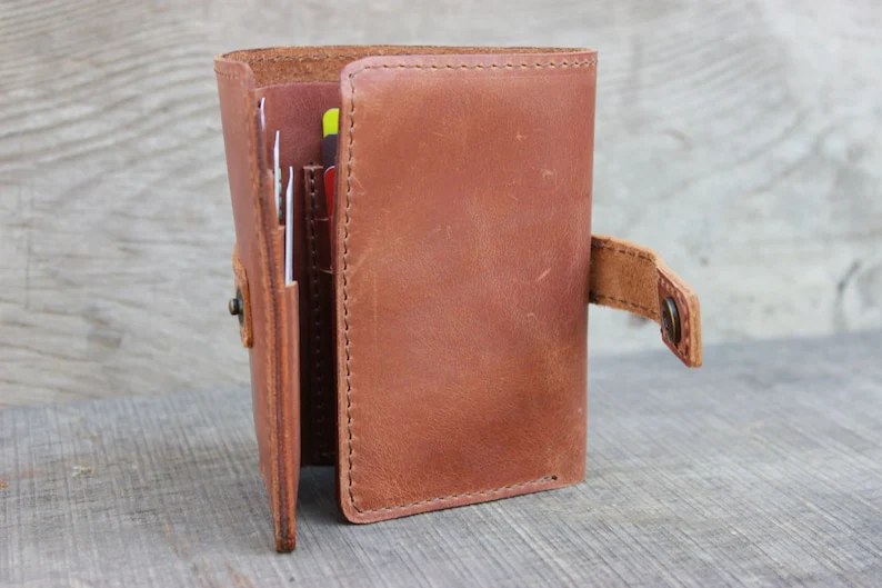 Handcrafted Trifold Leather Wallet - Image 3