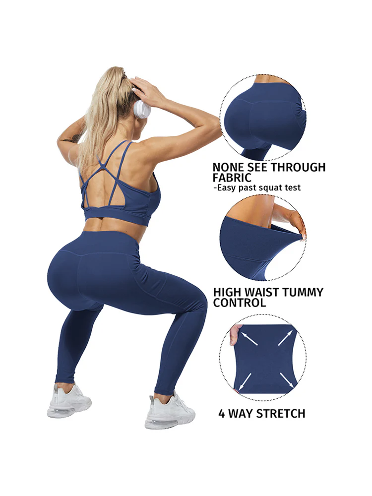 High-Waisted Fitness Leggings with Pockets - Image 2