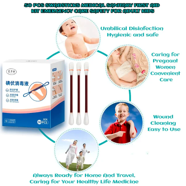 Iodine-Infused Cotton Swabsticks for Wound Care [PACK OF 50] - Image 5