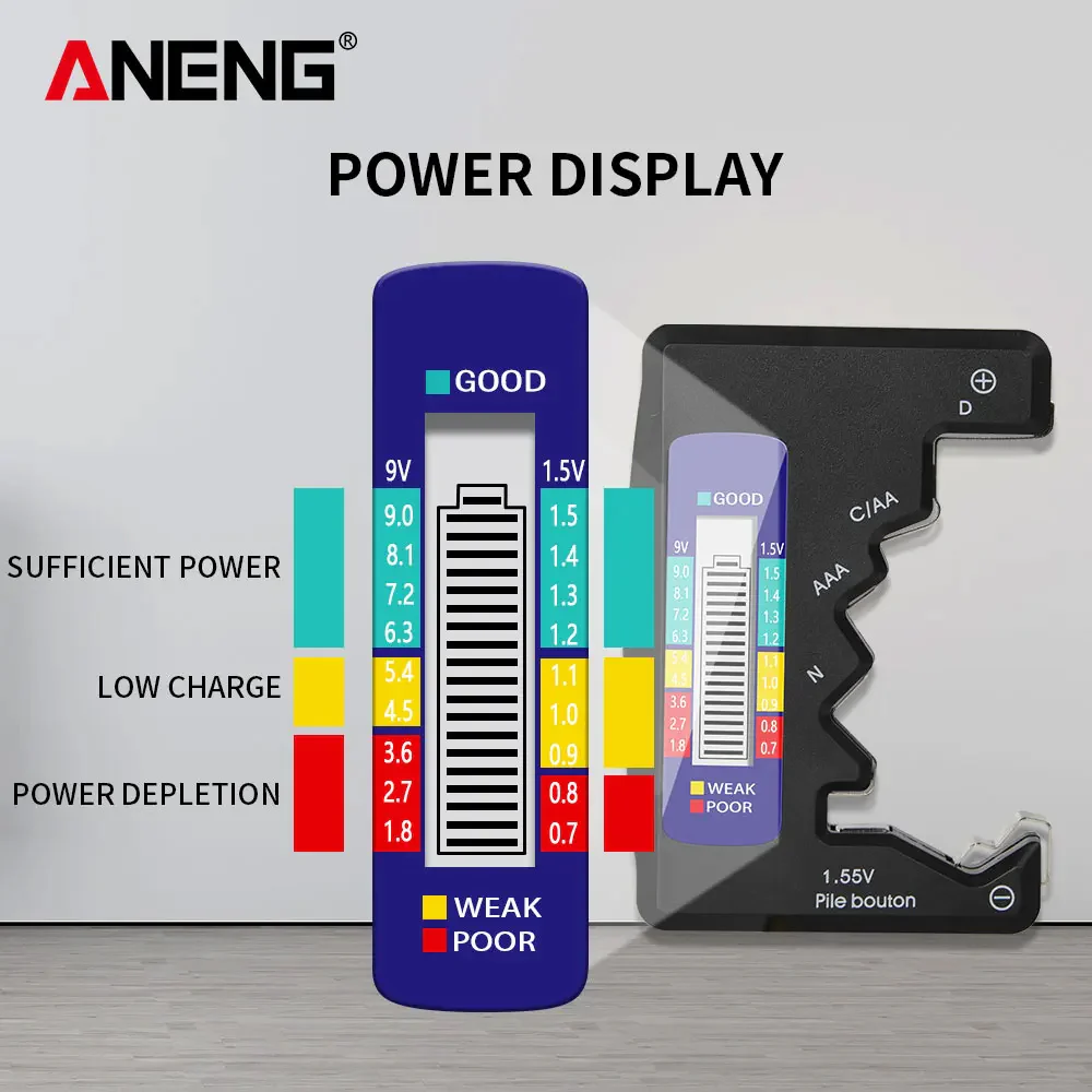 LCD DRY BATTERY DISCHARGE TESTER 1.5V/9V BATTERY LEVEL TESTER BT-886 - Image 4