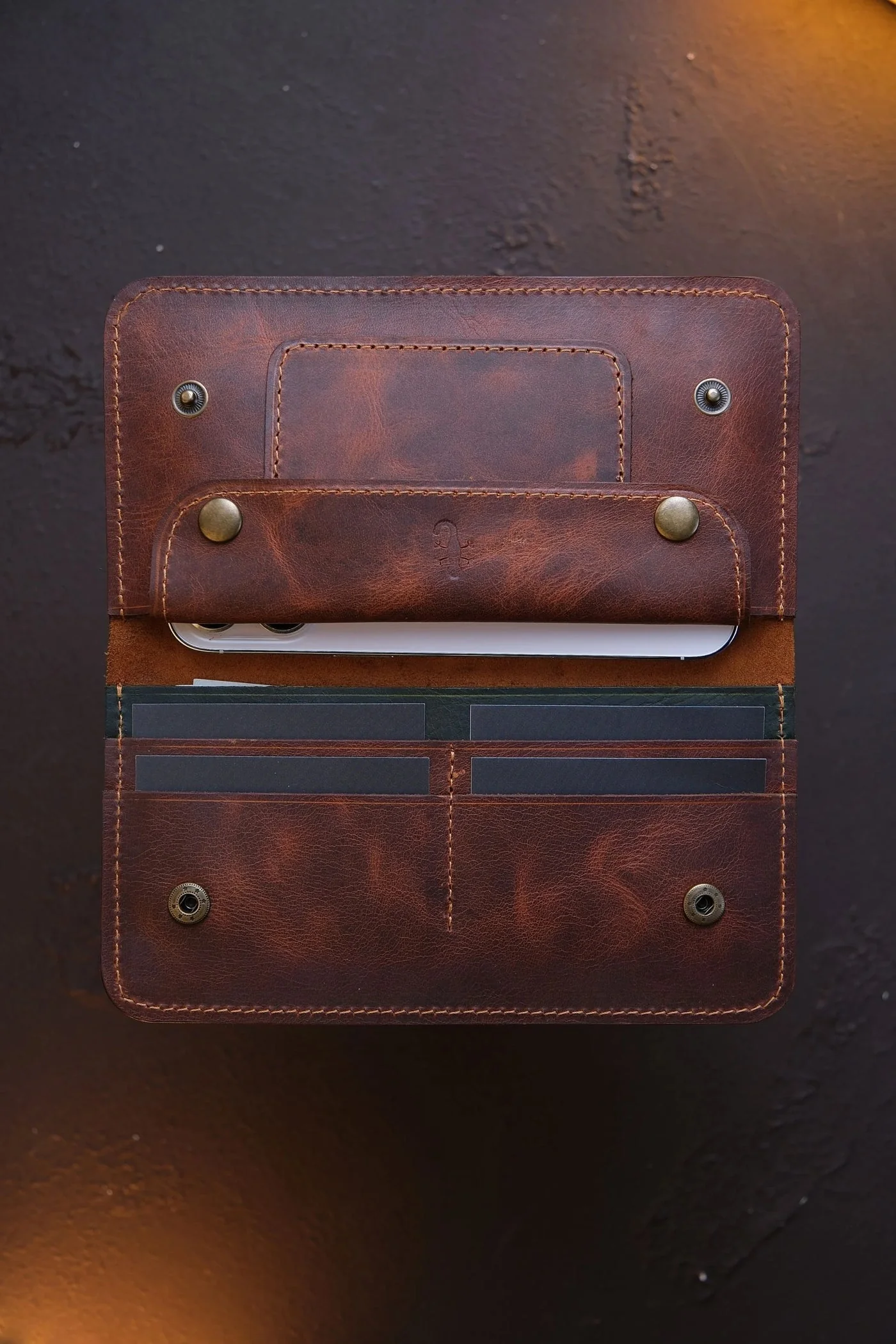 Leather Wallet with Phone Pocket - Image 3