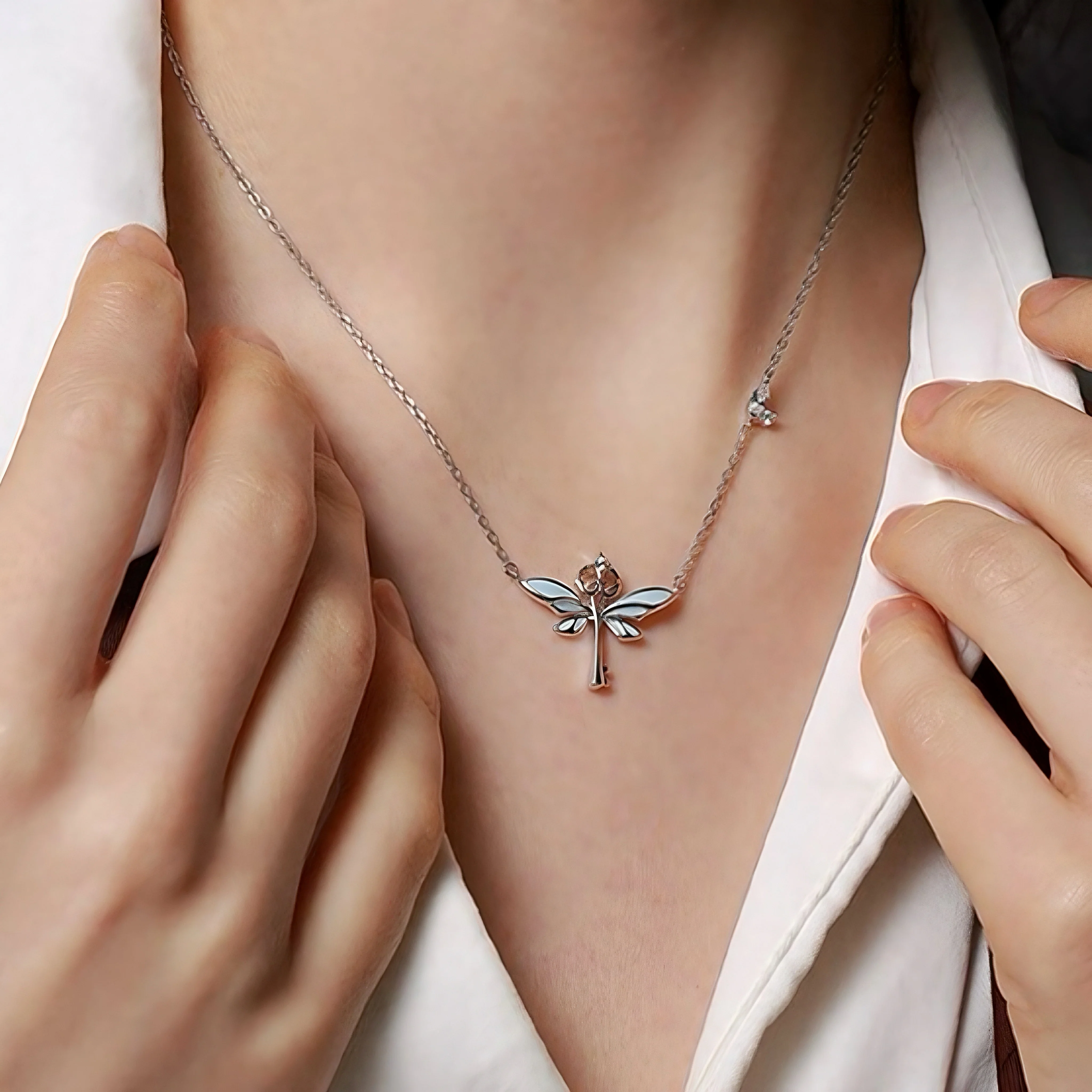 Luminous Magic Blue Butterfly Key Necklace