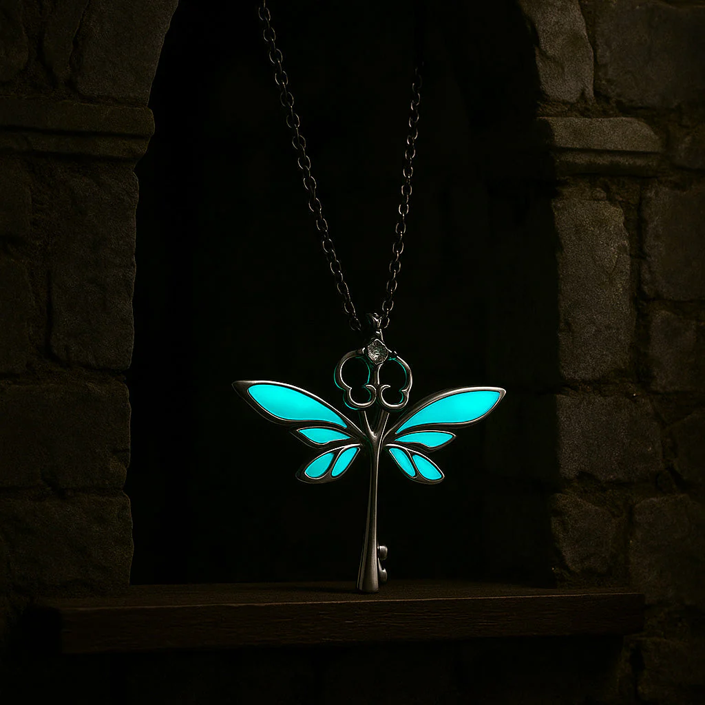 Luminous Magic Blue Butterfly Key Necklace - Image 3