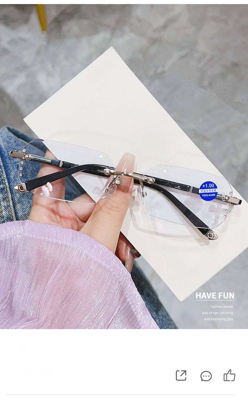 Unisex Rimless Reading Glasses - Image 3