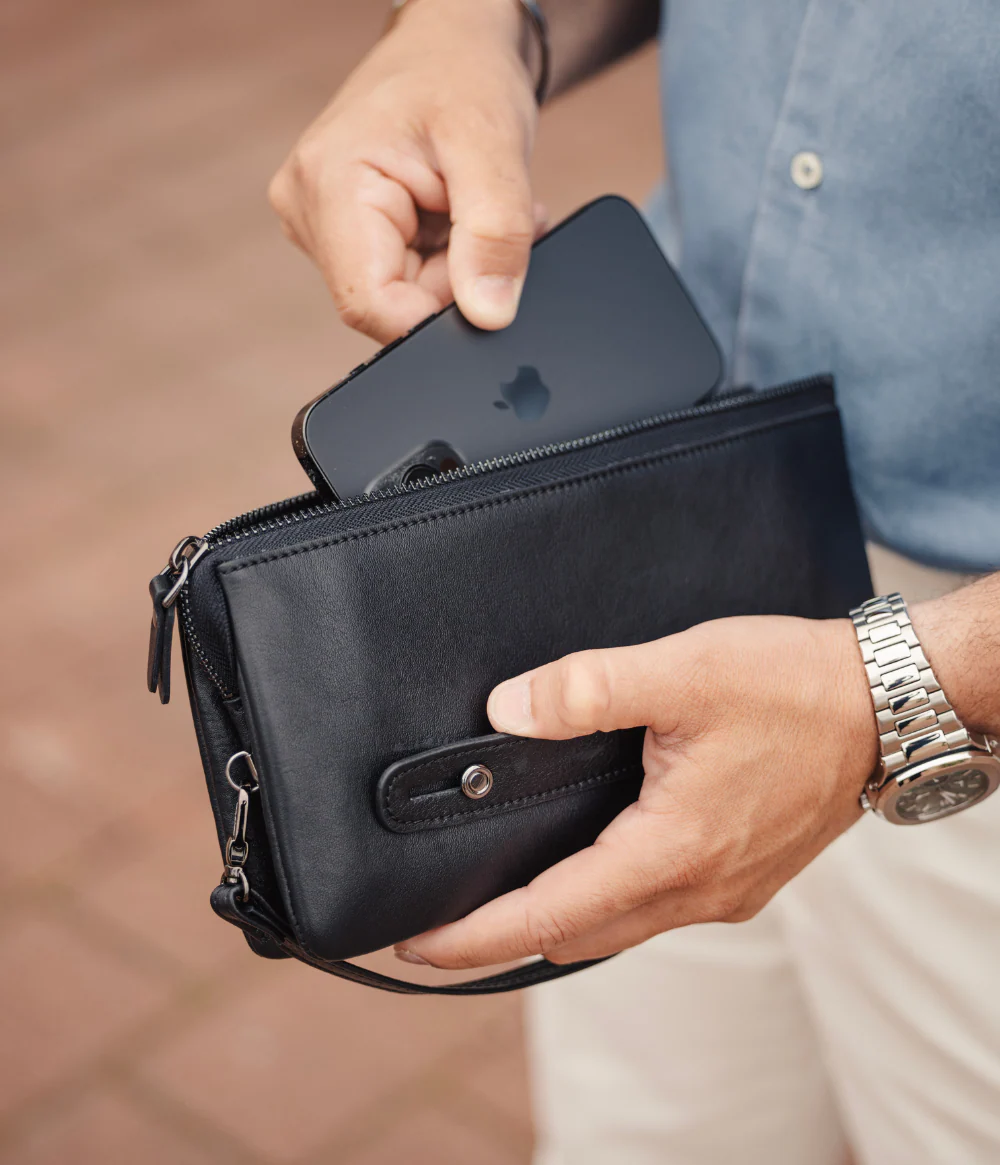 Man's luxury 2 in 1 cross body and hand bag - Image 5
