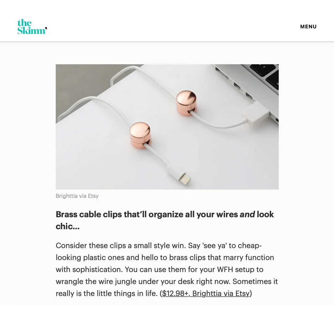 Matte Brass Wire Cord Organizer Clips - Image 5