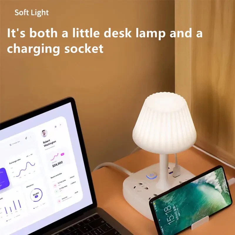 Multi-functional Nightstand Light Usb Charging Led Table Lamp - Image 4