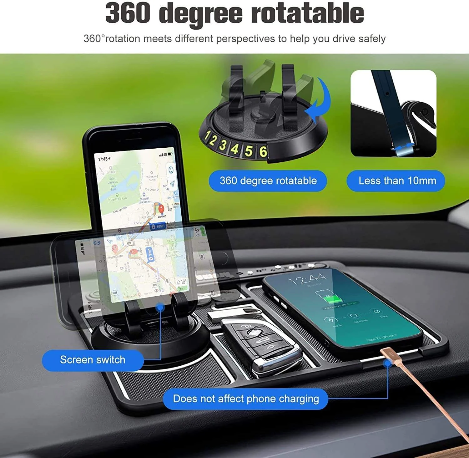 Multifunction Car Anti-Slip Mat with Auto Phone Holder - Image 6