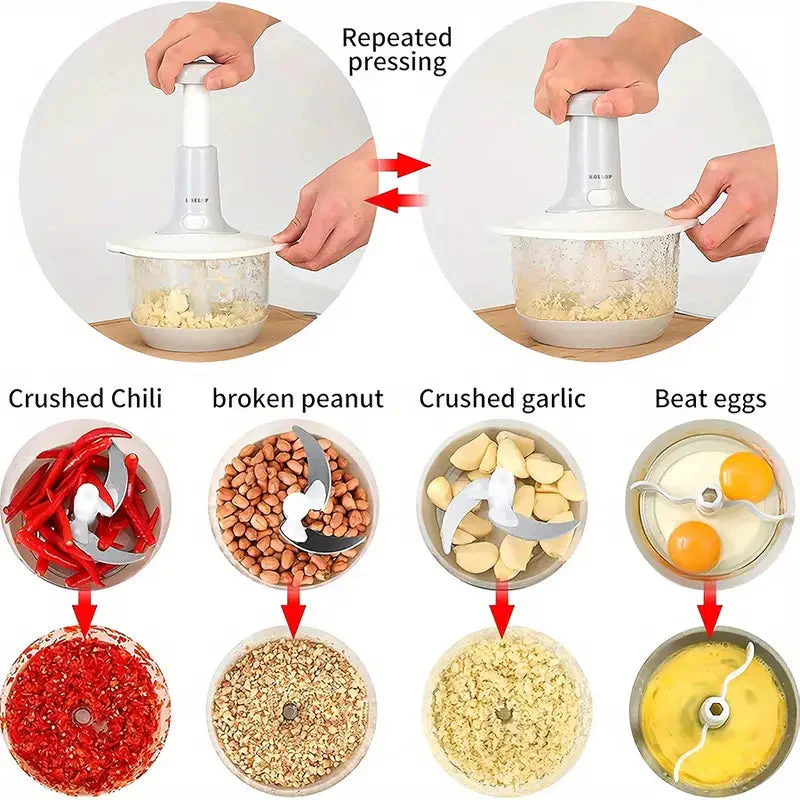 Multifunctional  Manual Hand Push Chopper and Mixer - Image 5