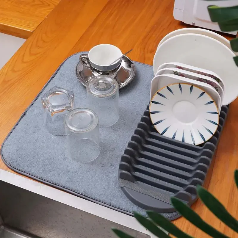 Multipurpose Drain Mat with Dish Stand - Image 5