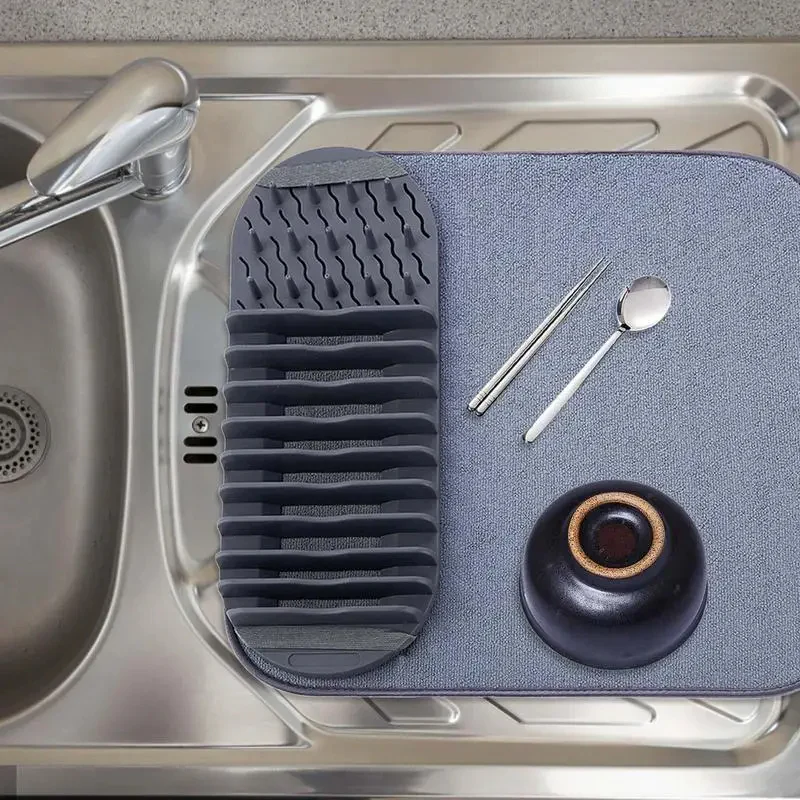 Multipurpose Drain Mat with Dish Stand - Image 6