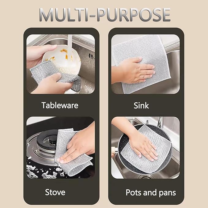 Multipurpose Wire Dishwashing Rags for Wet and Dry Reuseable - Image 2