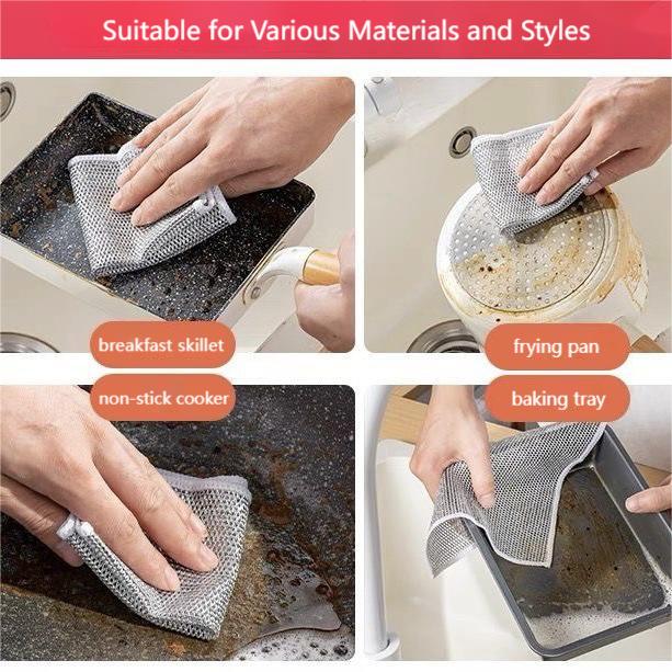 Multipurpose Wire Dishwashing Rags for Wet and Dry Reuseable - Image 3
