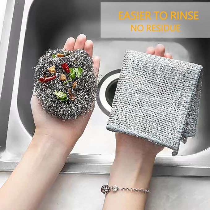 Multipurpose Wire Dishwashing Rags for Wet and Dry Reuseable - Image 6