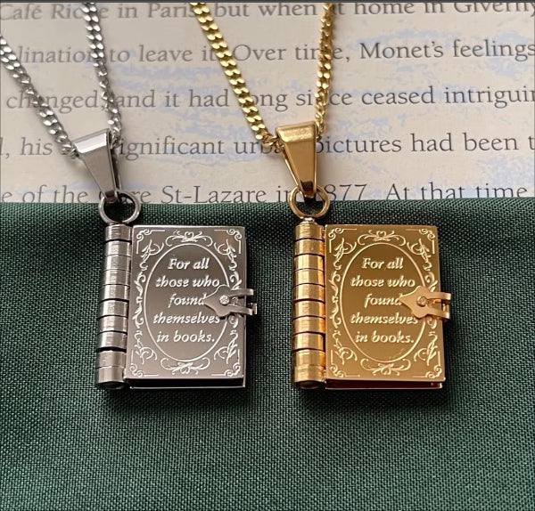 Openable Book Chain Pendant Necklace - Image 5