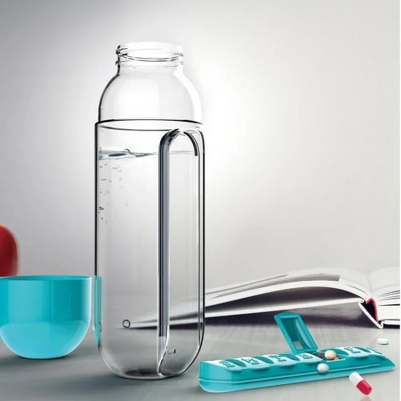 Plastic Drink Bottle with Medicine Pills Box - Image 2
